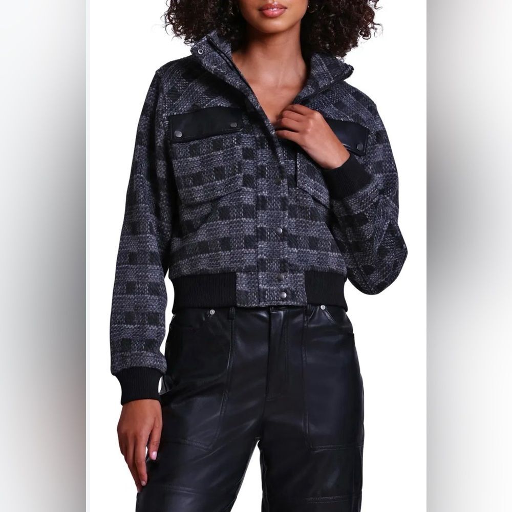 Bagatelle Collection Soft Jacket, Women's Size Small, Plaid Bomber